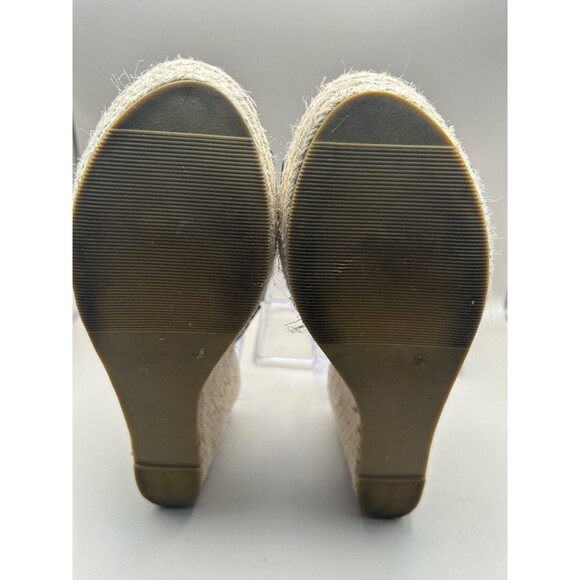 Weeboo Womens Suede Espidrille Wedge Sandals Navy Blue Size 8.5 - Picture 5 of 6